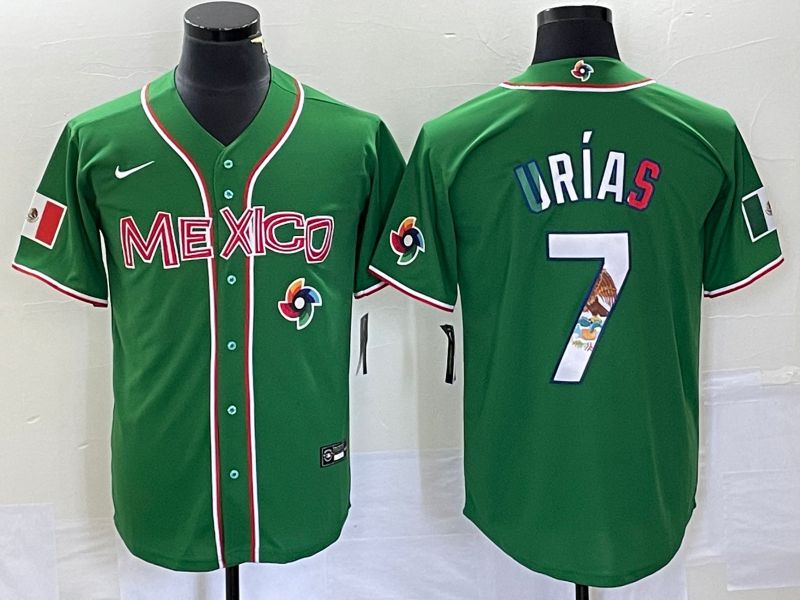 Men 2023 World Cub Mexico #7 Urias Green Nike MLB Jersey15->more jerseys->MLB Jersey